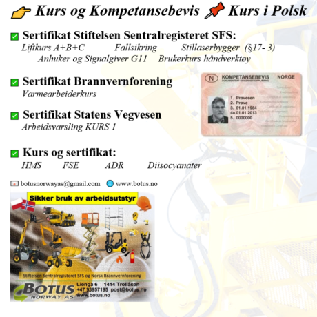 Kurs - Kompetansebevis (kort)