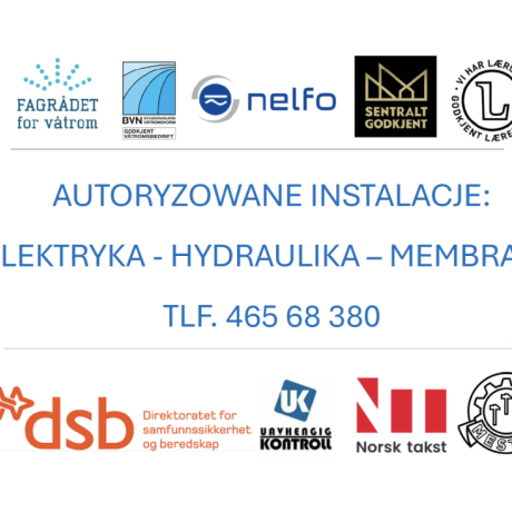 Autoryzowane instalacje. Hydraulika, elektryka, membrany spawane.